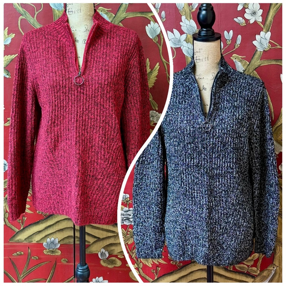 Women’s “Christopher & Banks” Quarter Zip Sweater Bundle | Set of 2 | #V10
